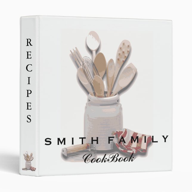 Personalized Family Recipe Cookbook Binder (Front/Spine)
