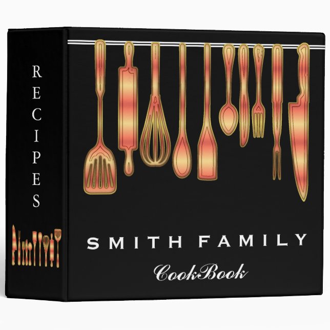 Personalized Family Recipe Cookbook Binder (Front/Spine)