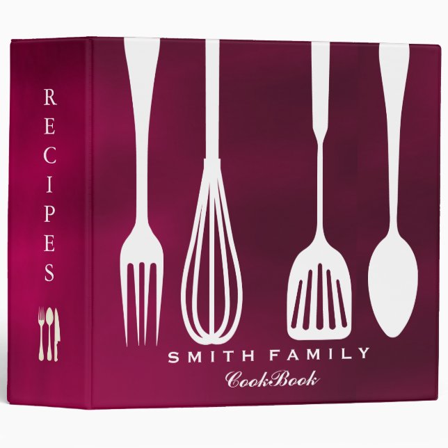 Personalized Family Recipe Cookbook Binder (Front/Spine)