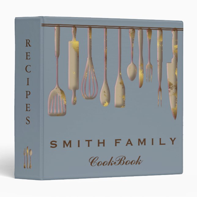 Personalized Family Recipe Cookbook Binder (Front/Spine)