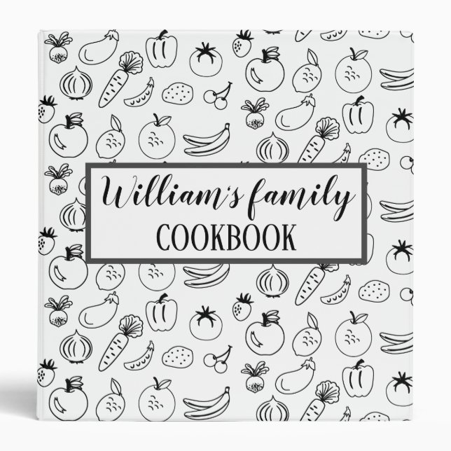 Personalized Family Recipe Cookbook Binder (Front)