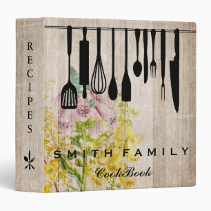 Personalized Family Recipe Cookbook Burlap Binder