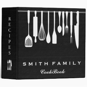 Personalized Family Recipe Cookbook Wood Binder