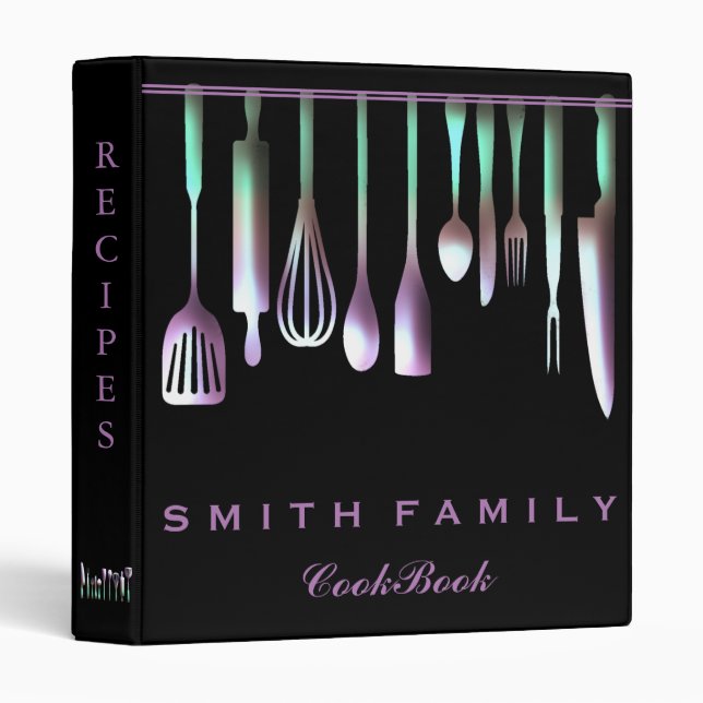 Personalized Family Recipe Cookbook Wood Binder (Front/Spine)