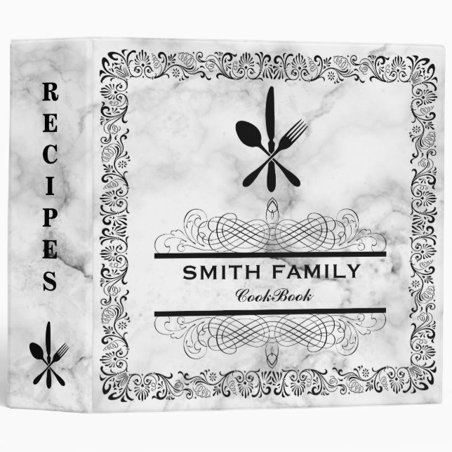 Personalized Family Recipe Retro Cookbook Binder (Front/Spine)