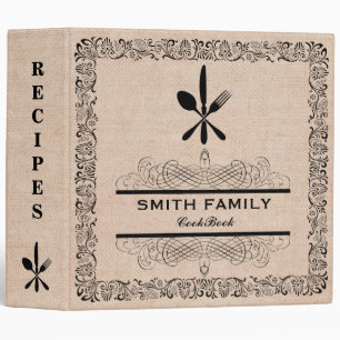 Personalized Family Recipe Retro Cookbook Binder