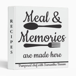 Personalized Family Recipe Utensils Cookbook Binder
