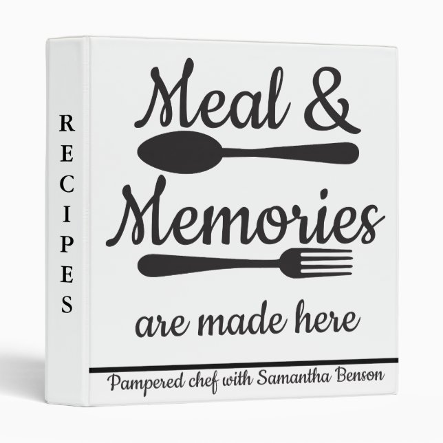 Personalized Family Recipe Utensils Cookbook Binder (Front/Spine)