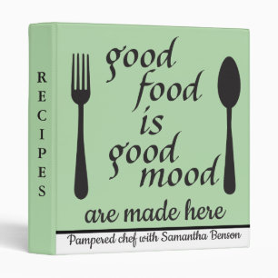 Personalized Family Recipe Utensils Cookbook Binder