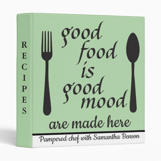 Personalized Family Recipe Utensils Cookbook Binder (Front/Spine)