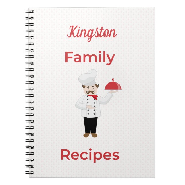 Personalized Family Recipes with Italian Chef  Notebook (Front)