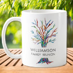 Personalized Family Reunion Coffee Mug<br><div class="desc">This stylish Family Reunion mug features a colorful mosaic family tree. Easily customizable with your family name. Because we create our own artwork you won't find this exact image from other designers. Use the Customize Further option to change the text size, style or color if you wish. Original Mosaic ©...</div>