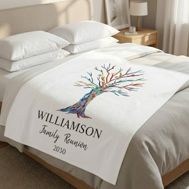 Personalized Family Reunion Fleece Blanket (Creator Uploaded)
