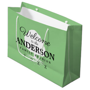 Personalized family reunion gathering tree symbol large gift bag