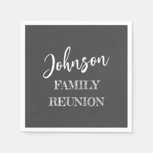 Personalized Family Reunion Grey Paper Napkin