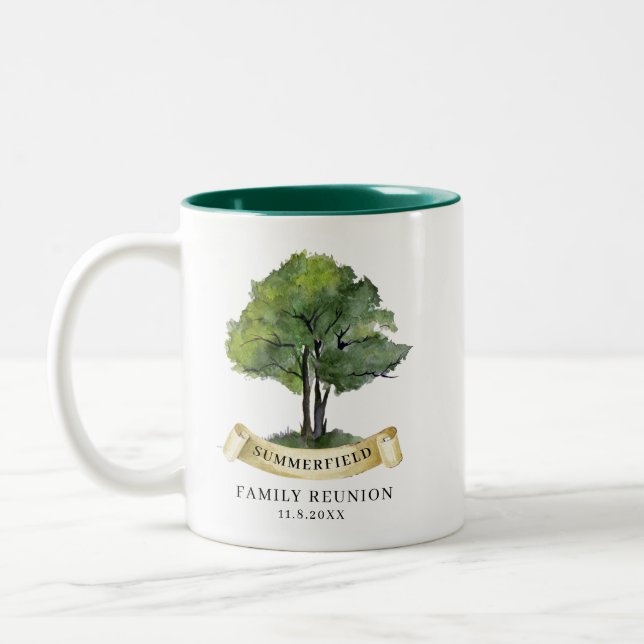 Personalized Family Reunion Keepsake Name Two-Tone Coffee Mug (Left)