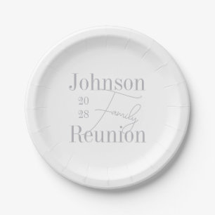 Personalized Family Reunion Modern Party Paper Plate