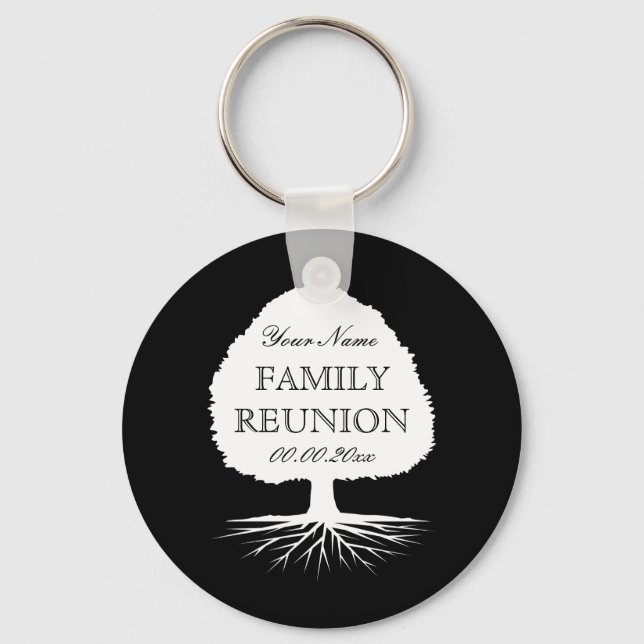 Personalized family reunion party favour keychains (Front)