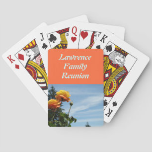 Personalized Family Reunion Party Favours Orange Playing Cards