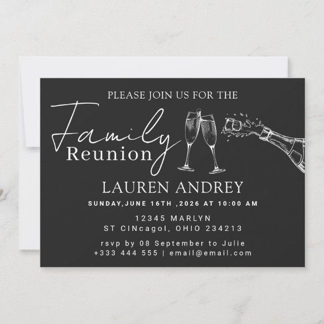 Personalized Family Reunion Party Invitation (Front)