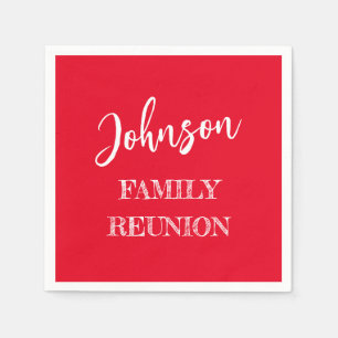 Personalized Family Reunion Red Paper Napkin