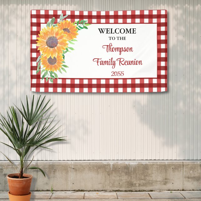 Personalized Family Reunion Sunflower Welcome Banner (Creator Uploaded)