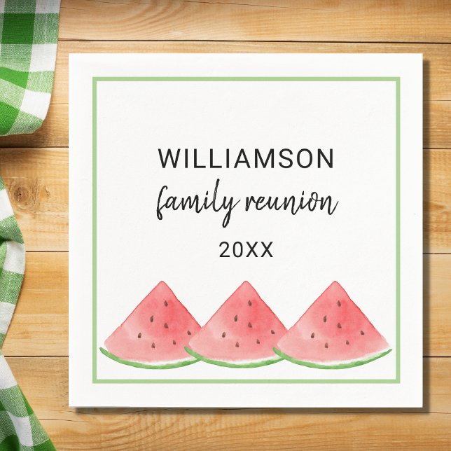 Personalized Family Reunion Watermelon Napkin (Creator Uploaded)