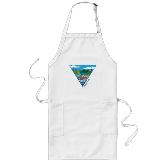 Personalized family Road trip into the mountain Long Apron (Front)