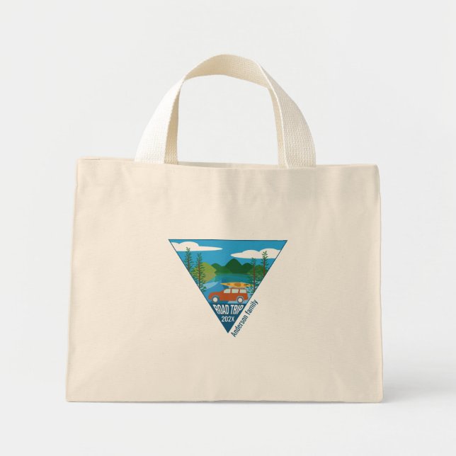 Personalized family Road trip into the mountain Mini Tote Bag (Front)