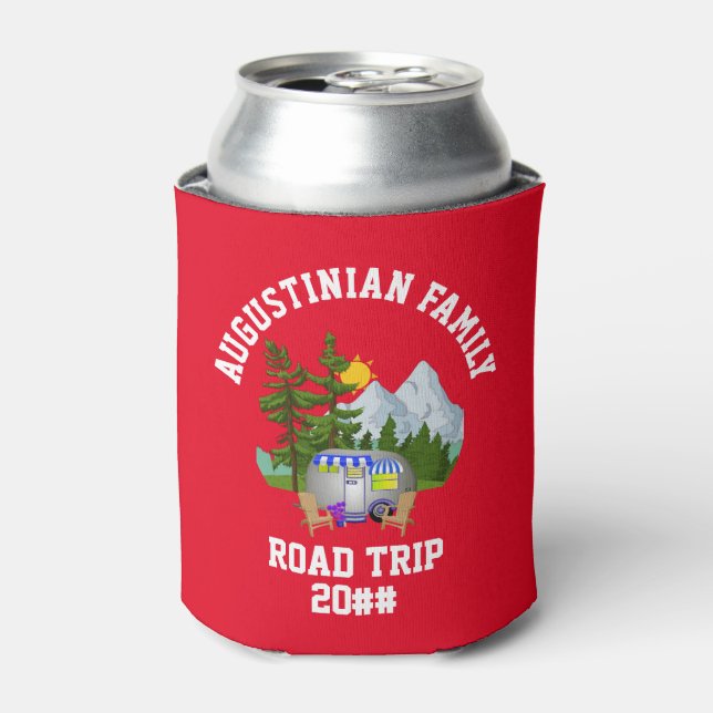 Personalized Family Road Trip Van Life Can Cooler (Can Front)