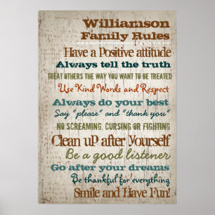 Personalized Family Rules House Sign