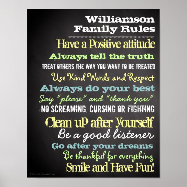 Personalized Family Rules House Sign (Front)