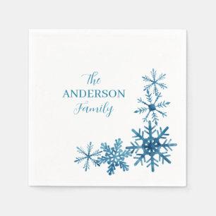 Personalized Family Signature Snowflake Napkin