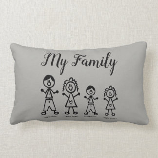 Personalized Family Stick Figure Pillow