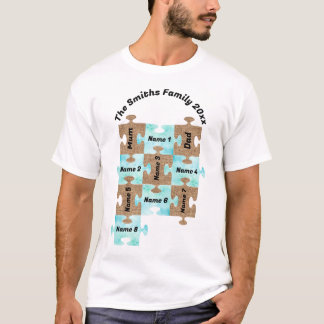 Personalized Family T-Shirt - Ten Puzzle Pieces