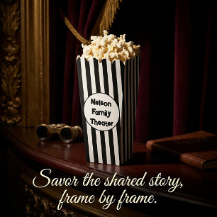 Personalized family theatre popcorn favor box