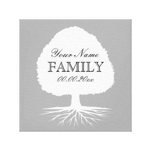 Personalized family tree canvas art illustration