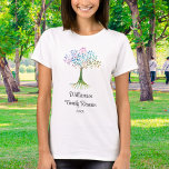 Personalized Family Tree Family Reunion T-Shirt<br><div class="desc">This unique Family Reunion T-shirt is decorated with a watercolor family tree and stylish script typography. 
Easily customizable. 
As we create our artwork you won't find this exact image from other designers.
Original Watercolor © Michele Davies.</div>
