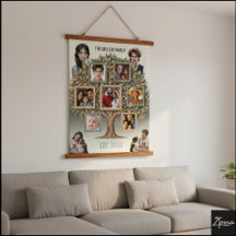 Personalized Family Tree Photo Wall Scroll
