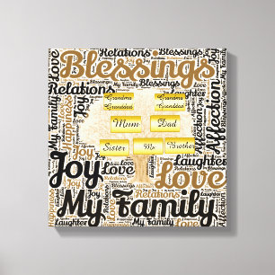 Personalized Family Tree With Names Canvas Print