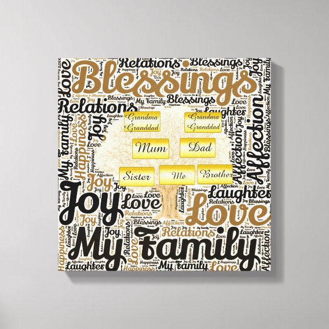 Personalized Family Tree With Names Canvas Print (Front)