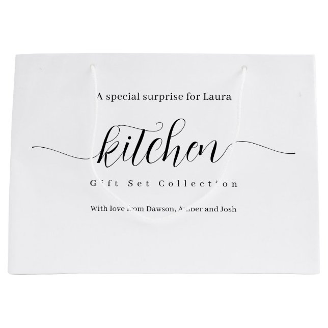 Personalized Family Unique Kitchen Gift Set Large Gift Bag (Front)