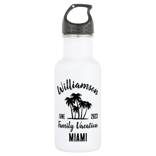 Personalized family vacation 532 ml water bottle (Front)
