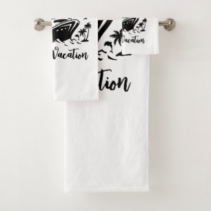 Personalized family vacation bath towel set