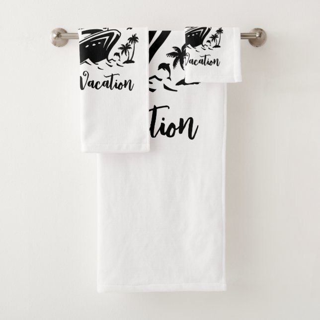 Personalized family vacation bath towel set (Insitu)
