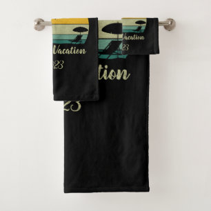 Personalized family vacation bath towel set