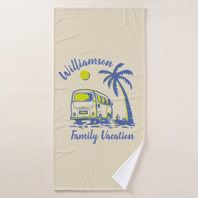 Personalized family vacation bath towel set (Bath Towel)