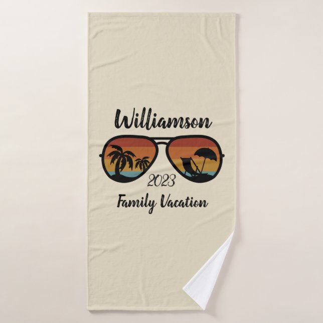 Personalized family vacation bath towel set (Bath Towel)