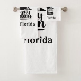 Personalized family vacation bath towel set