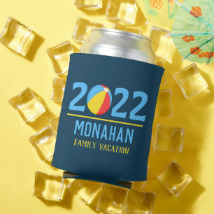 Personalized Family Vacation Beach Ball Can Cooler